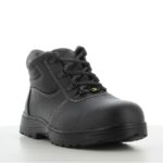 XYEHS LABOR S3 Leather Mid-Top Safety Boots Work Shoes with Steel Toe Cap & Midsole, Rubber Outsole, Mesh Lining, Water, Impact & Puncture Resistant - Image 2