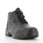 XYEHS SAFETYSTAR S3 Leather Mid Top Safety Boots Work Shoes with Steel Toe Cap & Midsole, PU Outsole, Mesh Lining, Impact & Puncture Resistant - Image 2