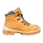 XYEHS ULTIMA S3 Mid Top Heat Resistant Safety Shoes Work Boots with Composite Toe Cap, PU/Rubber Outsole, Anti-Puncture Textile Midsole, Leather Upper, Mesh Lining