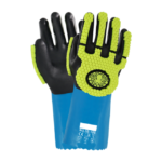 XYEHS 10-108 30cm Full PVC Coating Chemical & Impact Resistant Safety Work Gloves with TPR Knuckle & Fingers, Nylon Lining, Oil & Water Resistant, Acid & Alkali Resistant