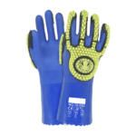XYEHS 10-243 26cm Full PVC Coating Chemical & Impact Resistant Safety Work Gloves with TPR Knuckle & Fingers, Cotton Lining, Oil & Water Resistant