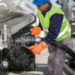 XYEHS 10-245 30cm PVC Coating Cold & Chemical Resistant Safety Work Gloves with Cotton Lint Cloth & Polyester Line, Great Grip, Oil & Acid Resistant - Image 2