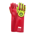 XYEHS 10-247 45cm ANSI Cut Level A6 Cut & Impact Resistant Safety Work Gloves with Anti-Cut Liner, Full PVC Coating Palm, TPR Knuckle & Fingers, Oil & Water Resistant