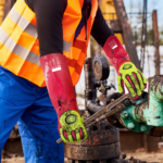 XYEHS 10-247 45cm ANSI Cut Level A6 Cut & Impact Resistant Safety Work Gloves with Anti-Cut Liner, Full PVC Coating Palm, TPR Knuckle & Fingers, Oil & Water Resistant - Image 2