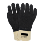 XYEHS 10-250 25cm Rough Textured PVC Coating Chemical Resistant Safety Work Gloves with Elastic Cotton Threaded Cuff, Great Grip, Oil & Acid & Alkali Resistant