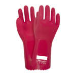 XYEHS 10-251 30cm Full PVC Cold & Chemical Resistant Safety Work Gloves with Rough Textured Coating Palm with Non-Slip Particles, Elastic Interlock Liner