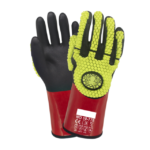 XYEHS 10-778 30cm ANSI CUT 5 Cut & Impact Resistant Safety Work Gloves with Anti-Cut Liner, PVC & Sandy Nitrile Chemical Resistant Coating Palm, TPR Knuckle & Fingers, Oil & Water Resistant, Acid & Alkali Resistant