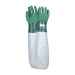 XYEHS 80-620 60cm Long-Sleeve Full Nitrile Coating Chemical Resistant Safety Work Gloves with Nitrile Dipping Palm, Cotton Lining, Oil & Water Resistant, Good Grip