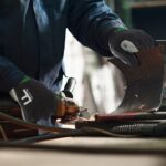 XYEHS 80-650 30cm Level F Cut Resistant Safety Work Gloves with Sandy Nitrile Coating & Leather Padded Palm, Anti-Cut Fiber Shell, Reinforced Thumb Crotch, Abrasion Resistant - Image 2