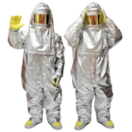 XYEHS Mn-gr1005 Alumium Foil Fire Resistant Suit Firefighting Insulation Protection Apparel, 1000°C Thermal Radiation Heat Resistant, Aluminized Fireproof Clothes, Flame Retardant Coverall - Image 2