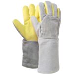 XYEHS Mn-gr500-3 500℃ High Temperature Resistant Gloves, Full-Finger Safety Work Gloves with Aramid Palm & Cowhide Back & Wrist, Flame Retardant, Thermal Radiation Heat Insulation - Image 2