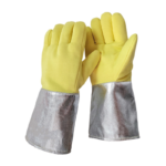 XYEHS Mn-gr500-5 Aramid Flannel & Aluminum Foil 500 ℃ Heat Insulation Gloves, Full-Finger Safety Work Gloves, Flame Resistant & Thermal Radiation Reflective