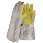 XYEHS Mn-gr500-6 Aramid Felt & Aluminum Foil 500℃ Heat Insulation Gloves, Full-Finger Safety Work Gloves, Flame Resistant, 1000℃ Thermal Radiation Reflective - Image 3