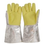XYEHS Mn-gr500-6 Aramid Felt & Aluminum Foil 500℃ Heat Insulation Gloves, Full-Finger Safety Work Gloves, Flame Resistant, 1000℃ Thermal Radiation Reflective - Image 2