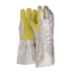 XYEHS Mn-gr500-6 Aramid Felt & Aluminum Foil 500℃ Heat Insulation Gloves, Full-Finger Safety Work Gloves, Flame Resistant, 1000℃ Thermal Radiation Reflective