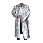 XYEHS Mn-dg1000-1 120cm Composite Aluminium Foil Heat Resistant Suit Fireproof Clothing Safety Apparel with Soft Aramid Cloth Lining, 1000-1300 ℃ Thermal Radiation Heat Resistant Top Coat, Flame Retardant, Velcro Closure
