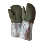 XYEHS Mn-gr1000-1 Carbon Fiber & Aluminum Foil 1000℃ Heat & Cut Resistant Gloves, 2-Finger Safety Work Gloves, Flame Resistant & Thermal Radiation Reflective Safety Apparel, Insulation Gloves
