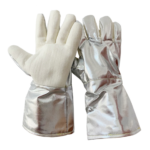 XYEHS Mn-gr400-1 400 ℃ Heat Resistant Gloves, Full-Finger Safety Work Gloves with Aramid Palm, Aluminum Foil Back & Cuff, Thermal Insulation Cotton Inner, 1000 ℃ Thermal Radiation Heat Resistance
