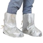 XYEHS Mn-jz1000 Aluminum Foil Welder Shoes Protectors Fireproof Welding Boot Covers, 1000℃ Thermal Radiation Heat Resistant, Adjustable Velcro Closure/ Lace-Up Foot Covers - Image 3