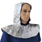 XYEHS Mn-pjm1000 Aluminum Foil Heat Resistant Safety Hood with Velcro Closure & Shoulder Shawl, 1000°C Fireproof Anti Thermal Radiation Cover, Aluminium Foil Head Protection Apparel - Image 3