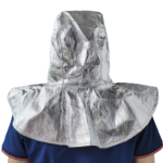 XYEHS Mn-pjm1000 Aluminum Foil Heat Resistant Safety Hood with Velcro Closure & Shoulder Shawl, 1000°C Fireproof Anti Thermal Radiation Cover, Aluminium Foil Head Protection Apparel - Image 4