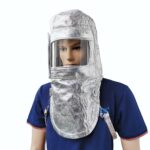 XYEHS Mn-tz1000 Aluminum Foil Heat Resistant Safety Hood, Fireproof Full Face Shield Mask, 3mm PC Clear Visor Window, 1000 ℃ Anti Thermal Radiation Cover - Image 4
