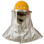 XYEHS Mn-tz2000-1 Aluminum Foil Heat Resistant Safety Hood with External Hard Hat, Shoulder Shawl, Fireproof Full Face Shield Mask, 3mm PC Clear/Aluminized Plating Visor Window, 1000 ℃ Thermal Radiation Resistant - Image 3