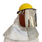 XYEHS Mn-tz2000-1 Aluminum Foil Heat Resistant Safety Hood with External Hard Hat, Shoulder Shawl, Fireproof Full Face Shield Mask, 3mm PC Clear/Aluminized Plating Visor Window, 1000 ℃ Thermal Radiation Resistant - Image 4