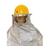 XYEHS Mn-tz2000-1 Aluminum Foil Heat Resistant Safety Hood with External Hard Hat, Shoulder Shawl, Fireproof Full Face Shield Mask, 3mm PC Clear/Aluminized Plating Visor Window, 1000 ℃ Thermal Radiation Resistant - Image 2