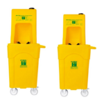 XYEHS WG6000BD 30/60L Polyethylene Portable Eyewash Station With Mobile Waste Cart, Two ABS Eyewash Nozzles, Food-Grade Silicone Cover, OSHA Compliant
