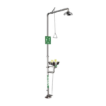 XYEHS WG7053F Emergency Shower & Eyewash Station Combination, Emergency Eye Wash Station Safety Shower Eye & Face Washer Station, Stainless Steel Bowl & Eyewash Sign