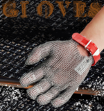 XYEHS GS001-R Level 5 316 Stainless Steel Mesh Metal Cut Resistant Glove, Five-Finger Anti-Cut Glove for Food, Glass - Image 2