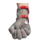 XYEHS RTCMG Level 5 316 Stainless Steel Mesh Metal Cut Resistant Glove, 28cm Extended Five-Finger Anti-Cut Glove for Food, Glass