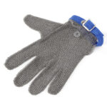 XYEHS GS005-BL Level 5 Stainless Steel Mesh Metal Chain Cut Resistant Glove, Reversible Five-Finger Anti-Cut Glove with Nylon Strap Buckle for Meat, Glass & Metal Processing - Image 5