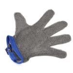 XYEHS GS005-BL Level 5 Stainless Steel Mesh Metal Chain Cut Resistant Glove, Reversible Five-Finger Anti-Cut Glove with Nylon Strap Buckle for Meat, Glass & Metal Processing - Image 4
