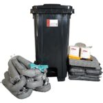 XYEHS 45 Gal/170 L Universal/Chemical/Oil Absorbent Moblie Spill Kits with Black Polyethylene Mobile Cart, 132 Pieces - Image 3