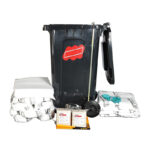 XYEHS 45 Gal/170 L Universal/Chemical/Oil Absorbent Moblie Spill Kits with Black Polyethylene Mobile Cart, 132 Pieces