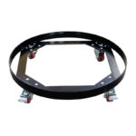 XYEHS SKD001 Steel Dolly with Wheels, Sliding Rails for Overpack Salvage Drum (95 Gal), Black