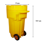 XYEHS SKD650 65 Gal/246 L Wheeled Poly Overpack Salvage Barrel Drum, Yellow - Image 4