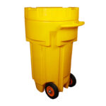 XYEHS SKD650 65 Gal/246 L Wheeled Poly Overpack Salvage Barrel Drum, Yellow