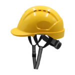 XYEHS GM-16 H-Shaped Half Brim Vented Safety Hard Hat with High-Impact ABS Shell 6-Point Fabric Inner Knob Adjustment