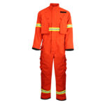 XYEHS 200-220GSM Aramid IIIA Fabric Firefighting Suit Firefighter Coveralls, Two-Layer One-Piece Design, Resist Heat up to 260℃