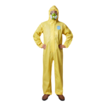 XYEHS C1-6300 Type 3/4 89G/M² HDPE Disposable Protective Coverall PPE Suit Full Body Clothing with Hood, Single Zipper