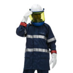 XYEHS 11Cal Arc Flash Flame Retardant Protective Raincoat Suit with Rainproof Jacket Pants Kit Safety Apparel, 3-Layer Acrylic Cotton-Aramid Blend Fabric - Image 3