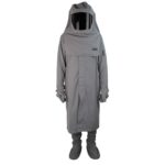 XYEHS 238GSM 30Cal Flame Retardant Arc Flash Protective Suit Safety Apparel Kit with Gown Hood Gloves Foot Covers, Tecasafe Plus 700 Fabric - Image 4