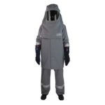 XYEHS 238GSM 30Cal Flame Retardant Arc Flash Protective Suit Safety Apparel Kit with Gown Hood Gloves Foot Covers, Tecasafe Plus 700 Fabric - Image 2
