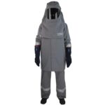 XYEHS 238GSM 31Cal Flame Retardant Arc Flash Protective Jacket & Pants & Hood Kit Safety Apparel Suit, Tecasafe Plus 700 Fabric, Dual-Layer