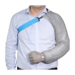 XYEHS 316 Stainless Steel Chainmail Shoulder Length Glove with Metal Hook Strap Full Arm Shoulder & Hand Cut Protection