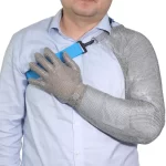 XYEHS 316 Stainless Steel Chainmail Shoulder Length Glove with Metal Hook Strap Full Arm Shoulder & Hand Cut Protection - Image 2