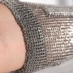 XYEHS 316 Stainless Steel Chainmail Long-Cuff Five Finger Glove With Width Spring Strap, Ambidextrous - Image 3